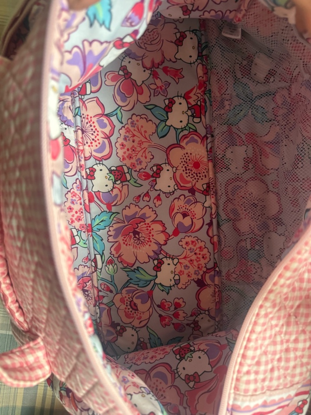 Hello Kitty Pink Gingham Kids Backpack and Duffel Set - Picture 3 of 5